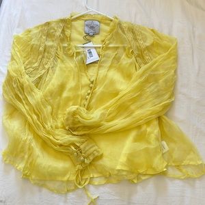 NWT Area yellow blouse XS
